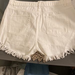 White dean jeans shorts
